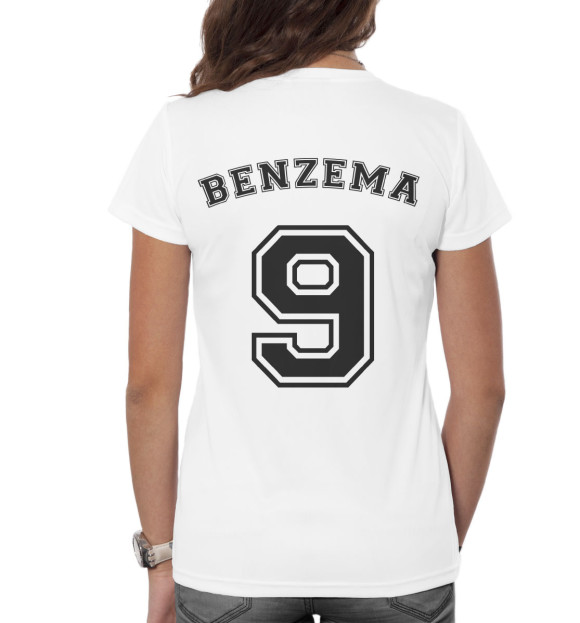 Женская футболка с изображением Бензема цвета Белый