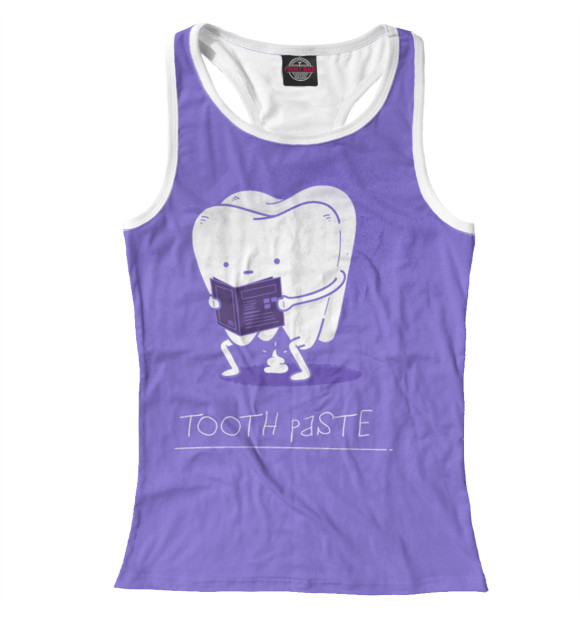Женская майка-борцовка с изображением Tooth paste цвета Белый