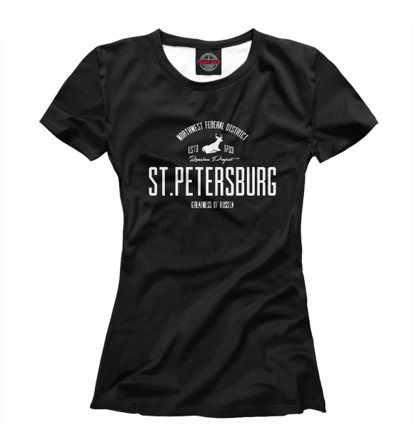 Женская футболка с изображением Санкт-Петербург Iron цвета Белый
