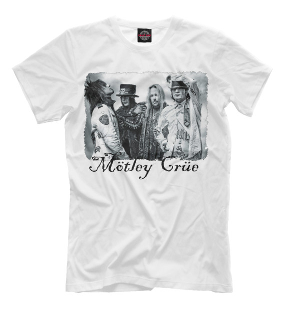 Мужская футболка с изображением Motley Crue цвета Молочно-белый