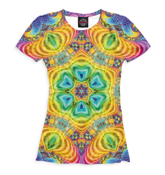 Женская футболка с изображением Psychedelic цвета Белый