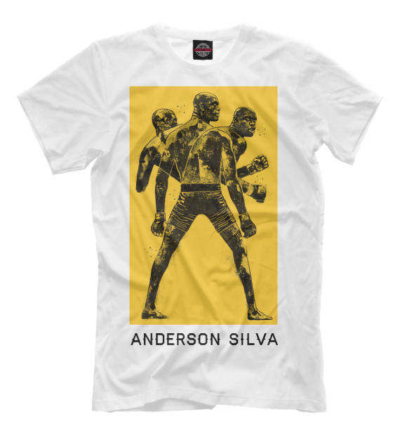 Мужская футболка с изображением Андерсон Сильва цвета Молочно-белый