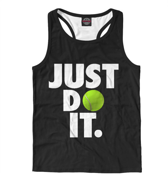 Мужская майка-борцовка с изображением Теннис цвета Белый