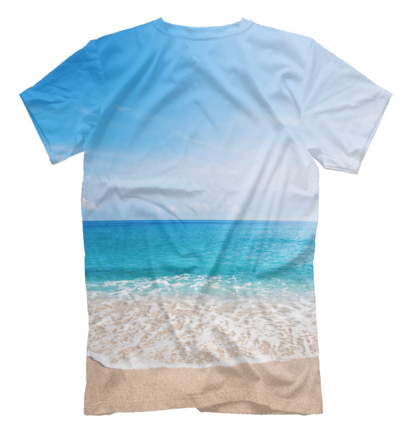 Мужская футболка с изображением Фантастический пляж цвета Белый