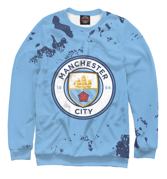 Свитшот для мальчиков с изображением Manchester City / Манчестер Сити цвета Белый