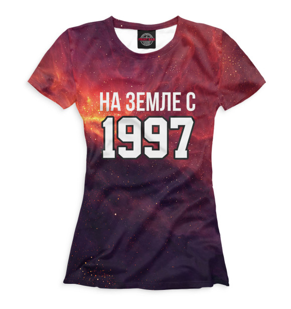 Футболка для девочек с изображением На Земле с 1997 цвета Белый