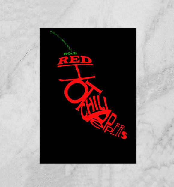 Плакат с изображением Red Hot Chili Peppers цвета Белый