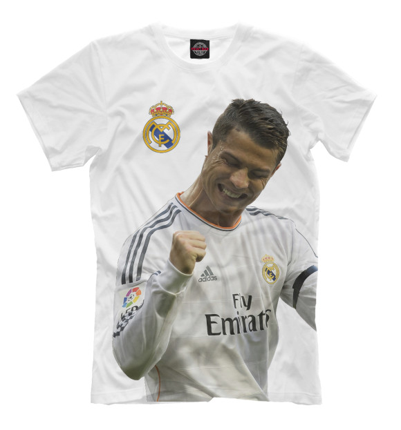 Футболка для мальчиков с изображением Ronaldo цвета Молочно-белый