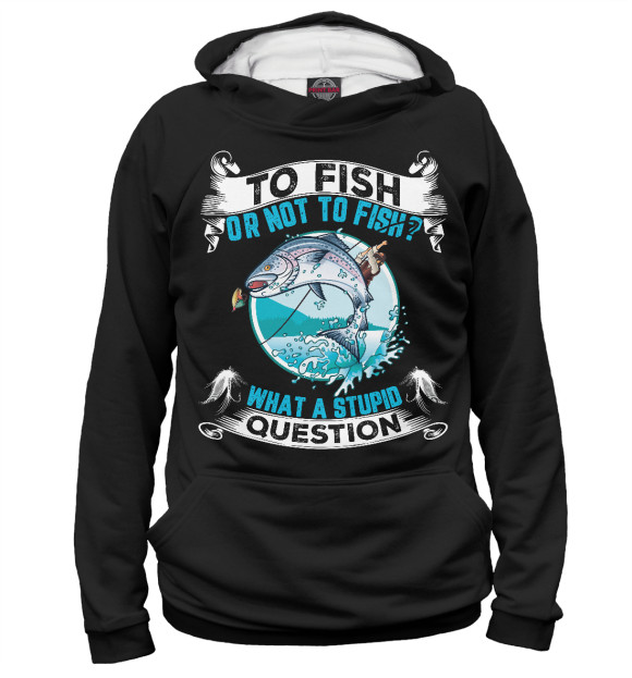 Женское худи с изображением Fishing цвета Белый