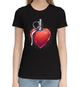 Хлопковая футболка для девочек Осколочное сердце
