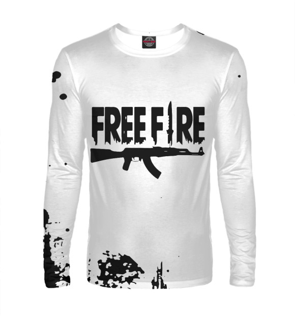 Мужской лонгслив с изображением Garena Free Fire цвета Белый