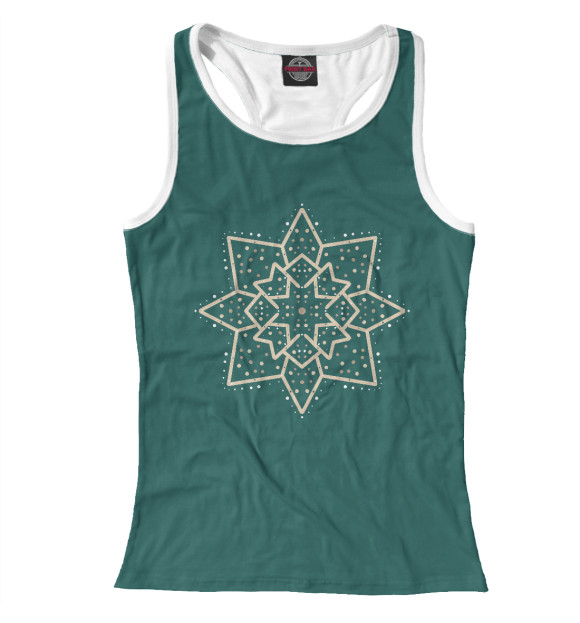 Женская майка-борцовка с изображением Узор Звезда в точках цвета Белый