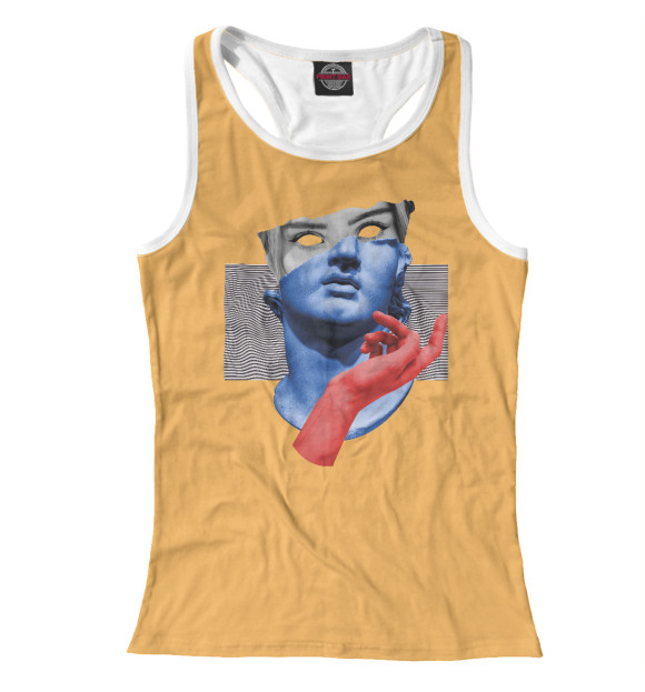 Женская майка-борцовка с изображением Психоделическая любовь цвета Белый