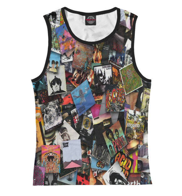 Женская майка с изображением Рок постеры цвета Белый