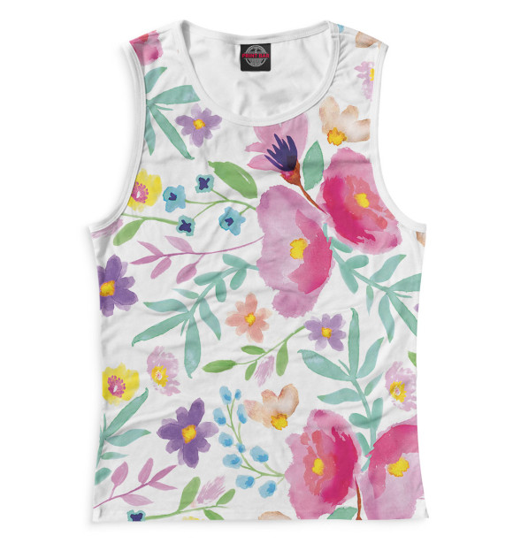 Майка для девочки с изображением Акварель цвета Белый