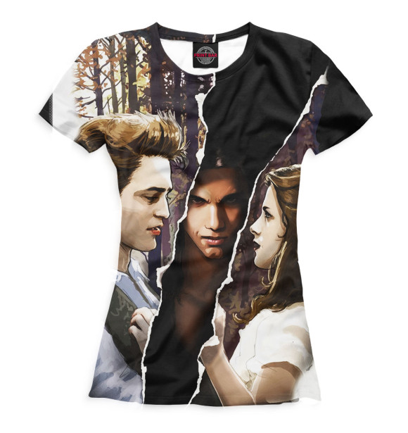 Футболка для девочек с изображением Сумерки цвета Белый