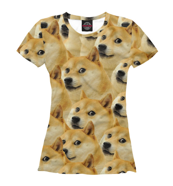 Футболка для девочек с изображением Doge цвета Белый