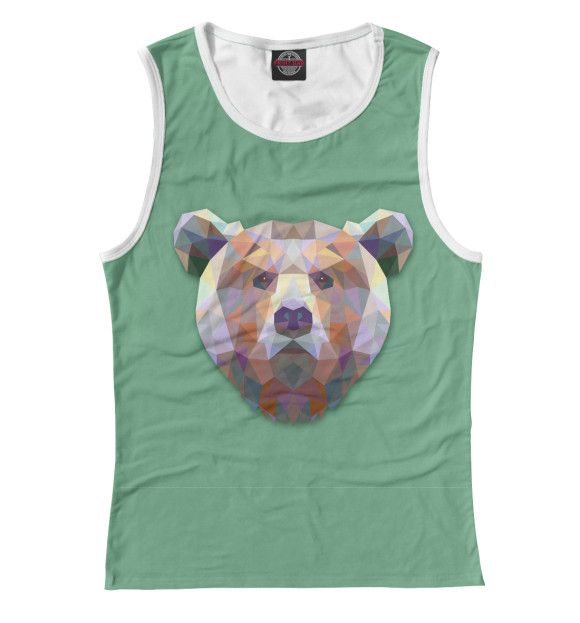 Майка для девочки с изображением Grizzly цвета Белый