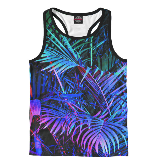 Мужская майка-борцовка с изображением Пальма цвета Белый