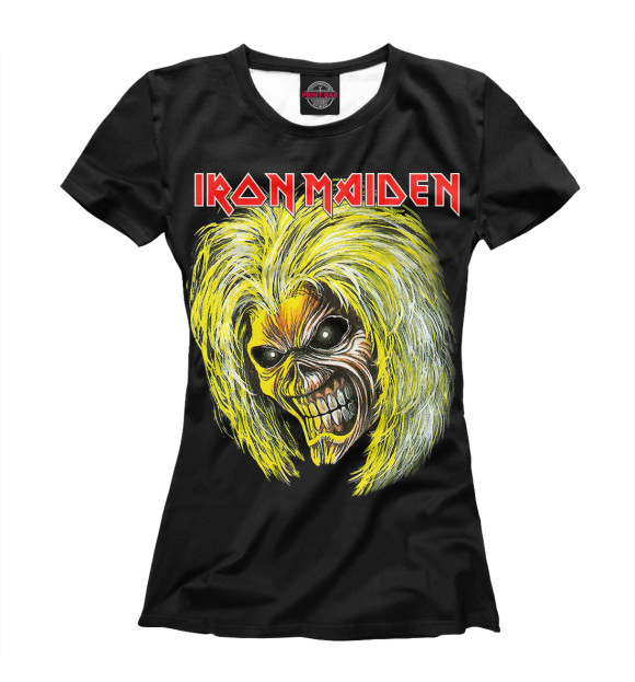 Женская футболка с изображением Iron Maiden цвета Белый