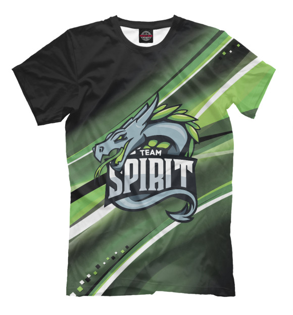 Мужская футболка с изображением Team Spirit цвета Белый