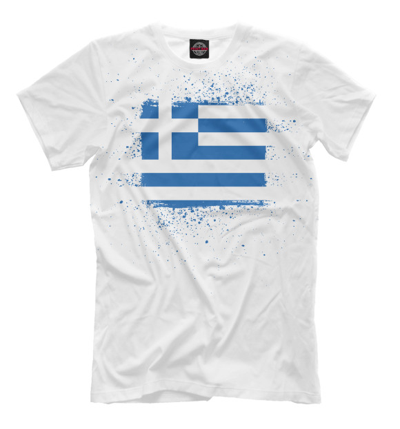 Футболка для мальчиков с изображением Греческий флаг цвета Молочно-белый