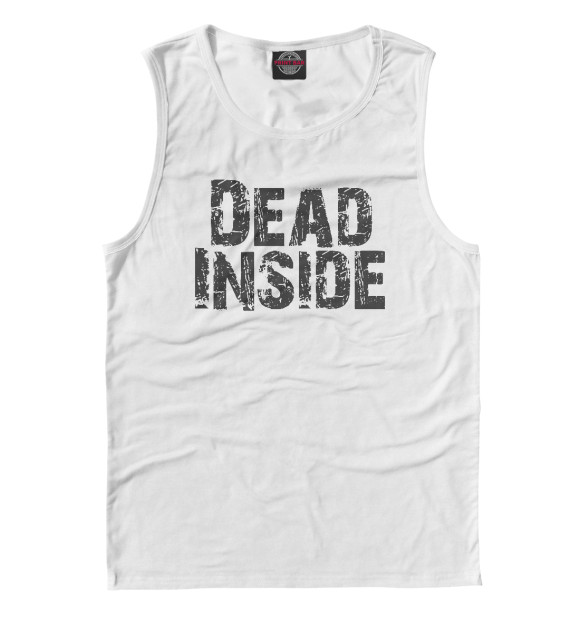 Мужская майка с изображением Dead inside цвета Белый
