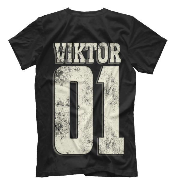 Мужская футболка с изображением Виктор 01 цвета Белый