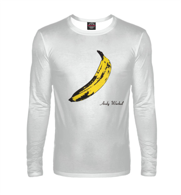 Мужской лонгслив с изображением Банан Andy цвета Белый