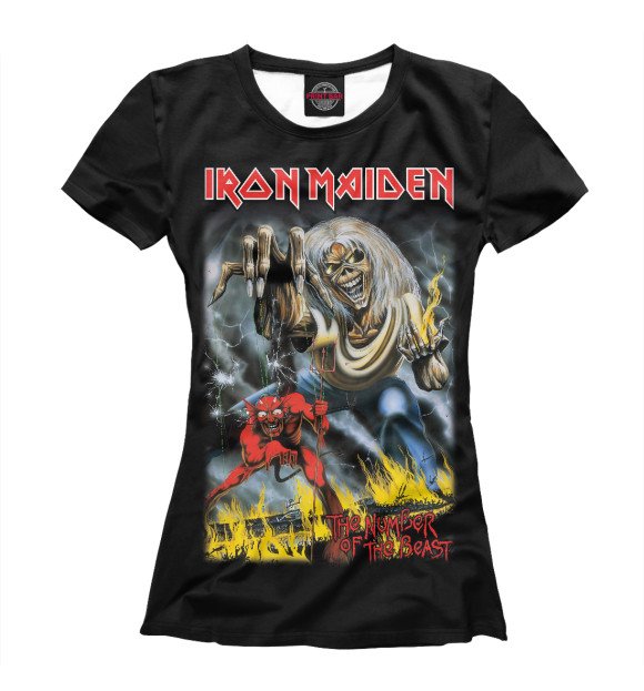 Женская футболка с изображением Iron Maiden цвета Белый