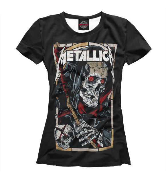 Женская футболка с изображением Metallica цвета Белый
