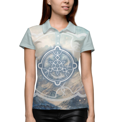 

Поло Print Bar, Белый, Руна Любви