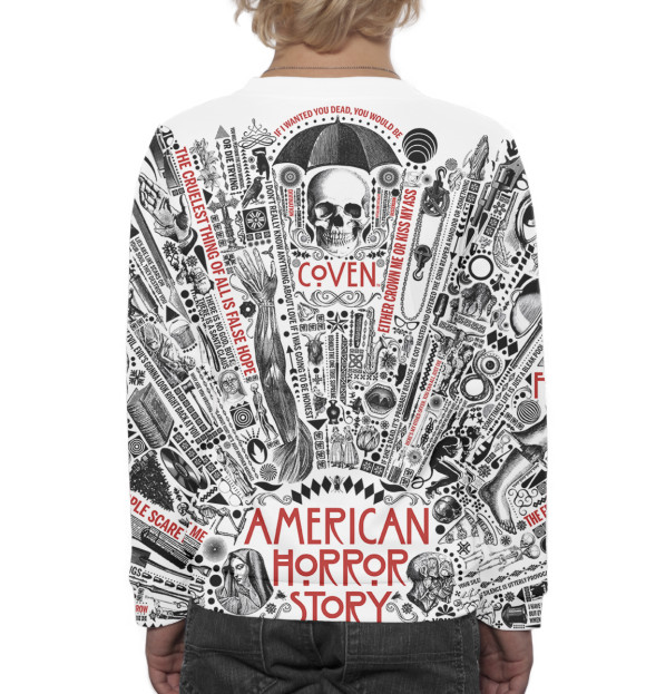 Свитшот для мальчиков с изображением Американская история ужасов цвета Белый