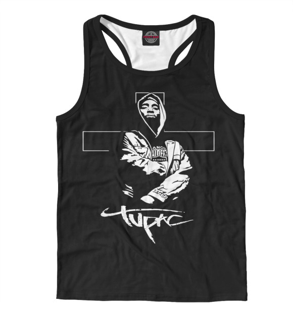 Мужская майка-борцовка с изображением Tupak Shaku цвета Белый