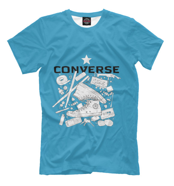 Мужская футболка с изображением Конверс цвета Грязно-голубой