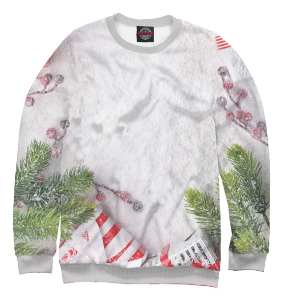 Женский свитшот с изображением Новогоднее чудо цвета Белый