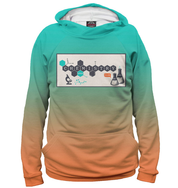 Мужское худи с изображением Химия цвета Белый