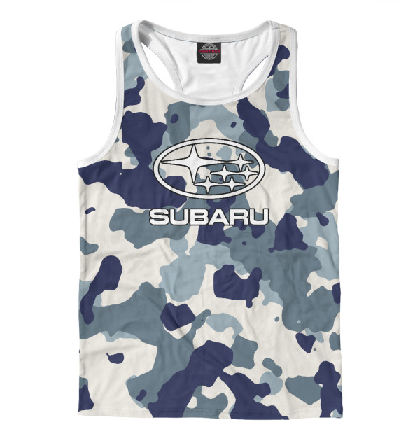 Мужская майка-борцовка с изображением Subaru цвета Белый