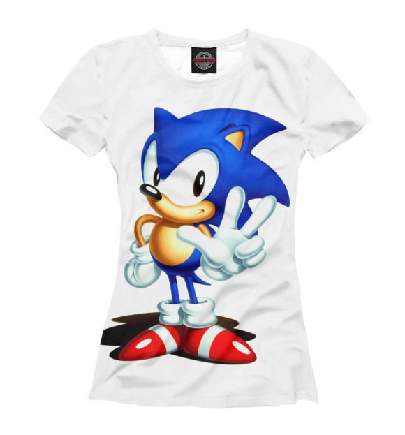 Футболка для девочек с изображением SONIC цвета Белый