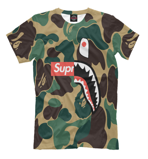 Мужская футболка с изображением BAPE цвета Белый