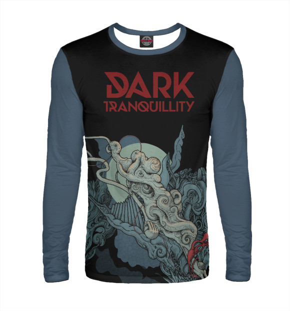 Мужской лонгслив с изображением Dark tranquillity- цвета Белый
