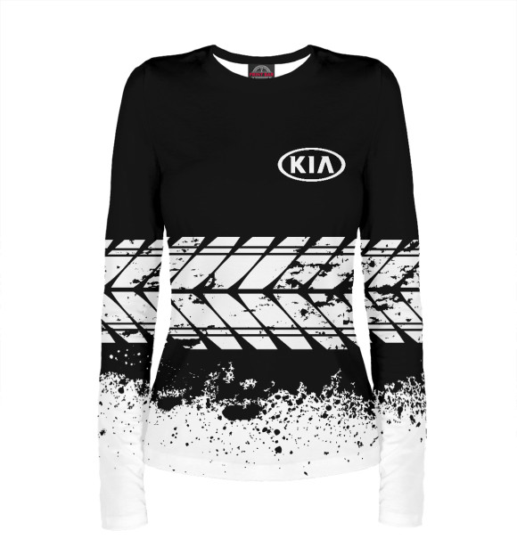 Женский лонгслив с изображением Kia цвета Белый