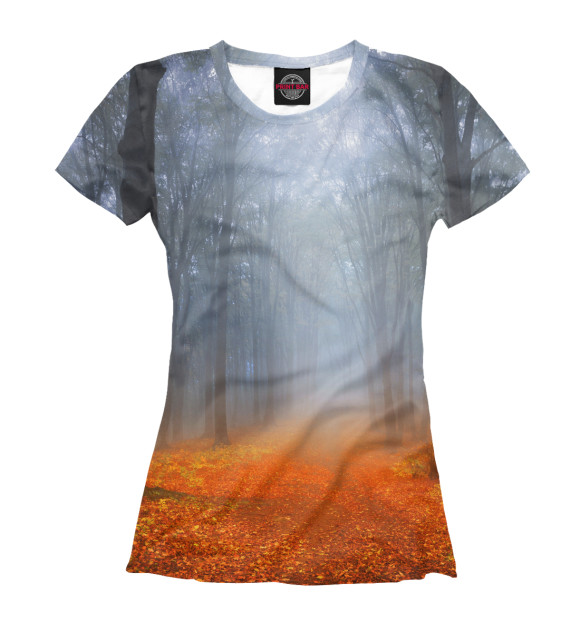 Женская футболка с изображением Осень цвета Белый