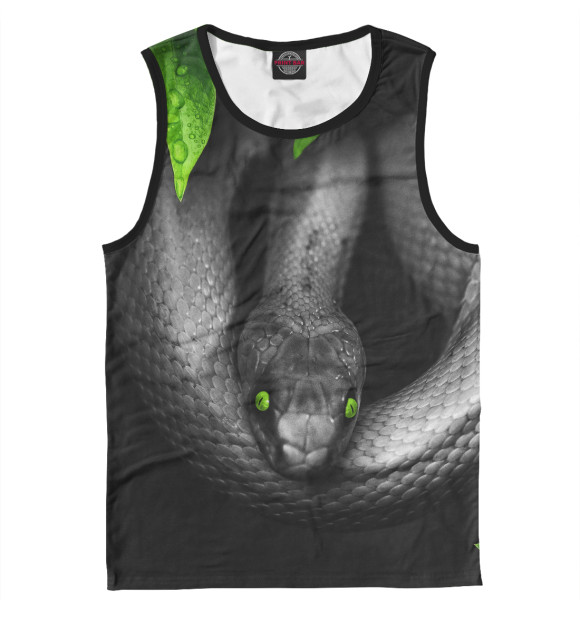 Майка для мальчика с притом Змея цвета Белый Майка для мальчика с изображением Змея цвета Белый