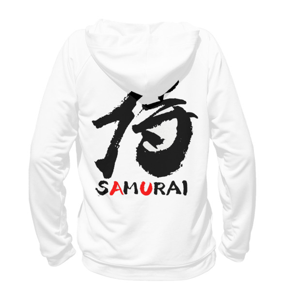 Женское худи с изображением SAMURAI цвета Белый