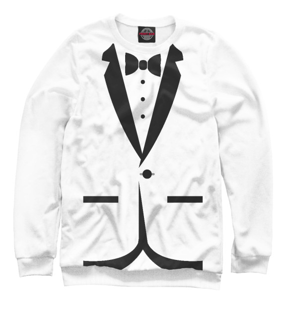 Мужской свитшот с изображением Пиджак цвета Белый
