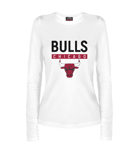 Женский лонгслив с изображением Chicago Bulls цвета Белый