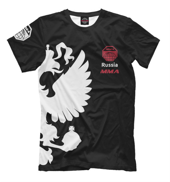 Мужская футболка с изображением MMA Россия цвета Черный
