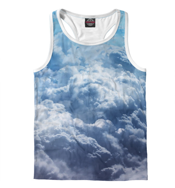 Мужская майка-борцовка с изображением Облака цвета Белый