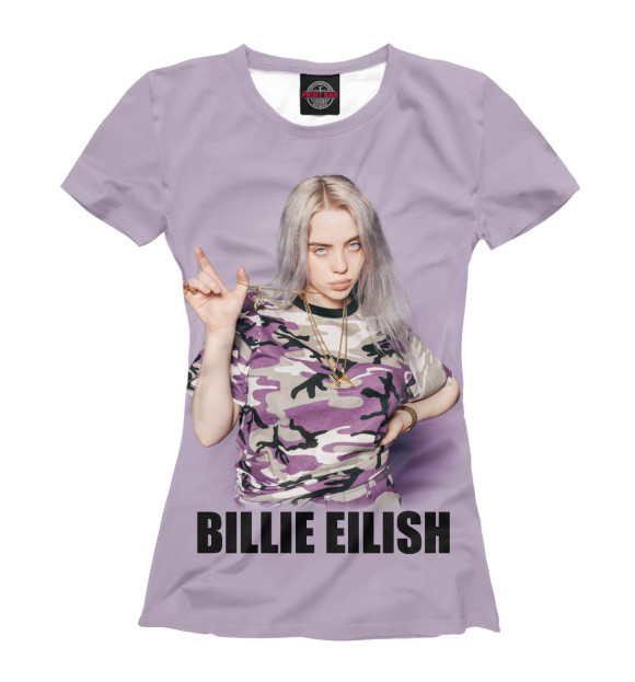 Женская футболка с изображением Billie Eilish цвета Белый